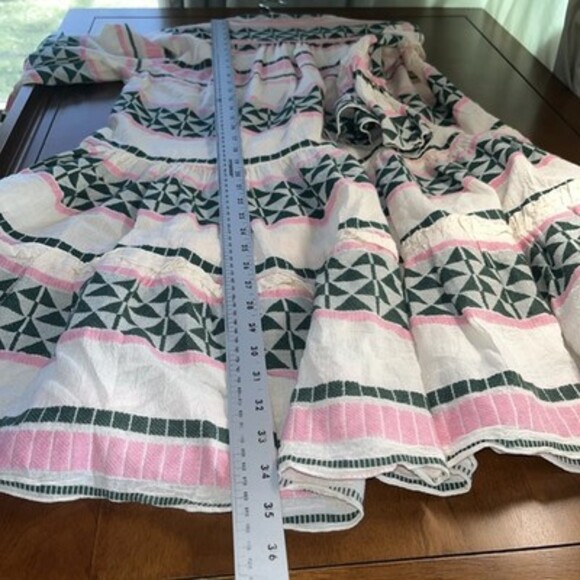 Pearl & Caviar Dress Pink Green 100% Cotton S/M Small Medium - Picture 7 of 8